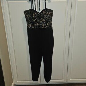 Laced top and bodycon pants jumpsuit